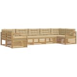  Set vanjskih sofa 7 kom. Bijela i bež Poliester 404 x 166,5 x 73cm | Shoptok.si