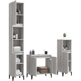  3-dijelni set kupaonskog namještaja siva boja hrasta drveni | shoptok.hr