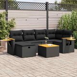 vidaXL 7-dijelni set vrtnih sofa od poliratana s jastucima crni | shoptok.hr