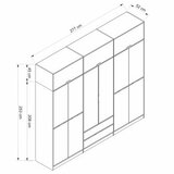 Hanah home Ormar Elina-8910, 277x253x52 cm, Antracit | Eponuda.ba