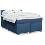 vidaXL Box spring postelja z vzmetnico modra 140x200 cm blago | Shoptok.si