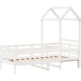  The Living Store Dnevna postelja s streho bela 90x200 cm trdna borovina - Dnevna Postelja, (21495677) | Shoptok.si
