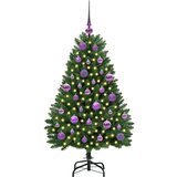 vidaXL Umestno božično drevo z LED lučmi Zelena 120 cm PVC in kovina | Shoptok.si