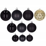  Set Božićnih kuglica crne i zlatne boje, 100 komada, 3 / 4 / 6 cm | shoptok.hr