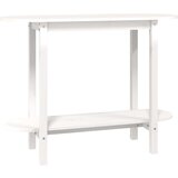Maison Chic konzolna miza - miza ob steni bela 110x40x80 cm trdna borovina, (21786474) | Shoptok.si