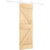 vidaXL Klizna vrata s priborom za montažu 70 x 210 cm masivna borovina | shoptok.hr