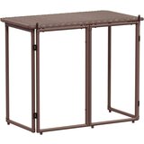 vidaXL Zložljiva vrtna miza Brown 90x51x75 cm Poly Rattan | Shoptok.si