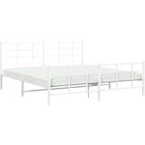 vidaXL Metalni okvir kreveta uzglavlje i podnožje bijeli 183x213 cm | shoptok.hr