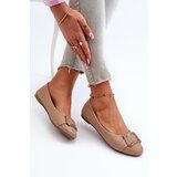 Boto Ballerinas With Strap And Ornament Eco Leather Dark Beige Cadwenla | Shoptok.si