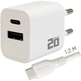 Redline Punjač sa USB-C kablom, 1 x USB-A, 1 x USB-C, brzi, 20W - PQ210AC+CC1.2M | shoptok.hr