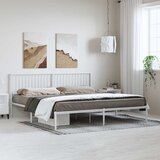 Metalni okvir za krevet s uzglavljem bijeli 193x203 cm | shoptok.hr