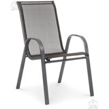 MIRPOL vrtni stol Arkadia, jeklo, rjavo-siva | Shoptok.si