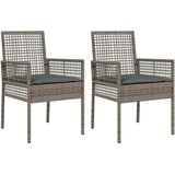  Vrtna stolica s jastukom 2 pcs Siva 55 x 53 x 85 cm poliratan | shoptok.hr