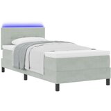 vidaXL Okvir za krevet s madracem i LED svjetlom svijetlo sivi 90x190 cm baršun Cijene