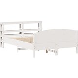 vidaXL Posteljni okvir z vzglavjem bel 135x190 cm trdna borovina, (21303932) Cene