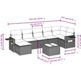  8-dijelni set vrtnih sofa od poliratana s jastucima sivi | shoptok.hr