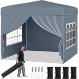 Costway Raztegljiv vrtni paviljon s 4 snemljivimi stenami Vrtni šotor, (5000286967) Cene