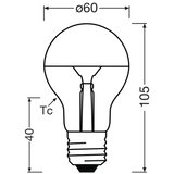  LED sijalica sa ogledalnim vrhom SUPERSTAR E27/7W/230V 2700K zlatna - Osram | Eponuda.com
