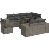 Maison Chic Seti vrtnega pohištva - Vrtna garnitura - Vrtni pohištvo set 9-delna z blazinami siv poli ratan, (21796969) | Shoptok.si