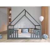  Drveni dječji krevet Bee - grafit - 180x80 cm - Madrac PE pjena 8 cm-spužvasti madrac | shoptok.hr