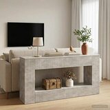  Konzolna stolica Prugasti Betonsko Siva 155 x 29 x 74 cm | shoptok.hr