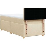 vidaXL Box spring postelja z vzmetnico krem 80x200 cm blago, (21290919) | Shoptok.si