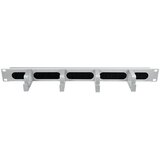 Logilink 19 cable management bar with 4 metal brackets and brush strip, light grey, OR106G