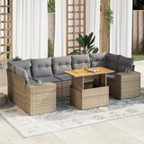 vidaXL 8-dijelni set vrtnih sofa od poliratana s jastucima bež | shoptok.hr