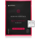 KORIKA Korean Heritage Red Ginseng & Adenosine Anti-aging Sheet Mask maska proti gubam iz platna Red Ginseng