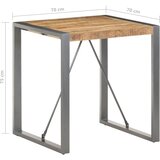  Blagovaonski stol 70 x 70 x 75 cm od masivnog grubog drva manga - Siva 70 x 70 x 75 cm 1 Grubo masivno drvo manga | shoptok.hr