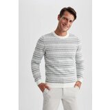 Defacto Standard Fit Patterned Crew Neck Sweater Cene