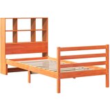 vidaXL Knjižna postelja brez vzmetnice vošč. rjava 75x190 cm trden les | Shoptok.si