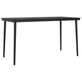  Vrtna garnitura - 4-dijelni vrtni blagovaonski set s jastucima crni Crna i smeđa Dužina stola 140 cm 4 | shoptok.hr