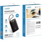Veger powerbank 20000 mAh s ugrađenim kabelima Type C / Lightning PD QC3.0 35W K2 (W2068) crni | shoptok.hr