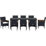 vidaXL Set od 9 komada vrtnih stolica za objedovanje crni poly rattan | shoptok.hr