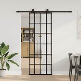 vidaXL Klizna vrata s priborom crna 76 x 205 cm od ESG stakla Cijene