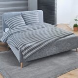  posteljina za francuski ležaj grey lines flanel Cene