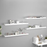 vidaXL Stenske police 4 kosi bele 120x23,5x3,8 cm MDF Cene
