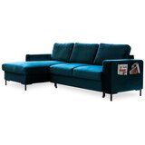 Miuform petrolej modra žametna sedežna garnitura Lofty Lilly, levi kot | Shoptok.si