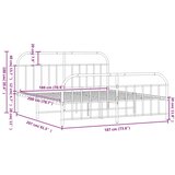 Metalni okvir krevet bez madraca s podnožjem crni 180x200 cm | shoptok.hr