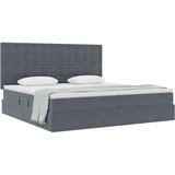  s madracem i skladištem Tamno siva 200 x 200 cm Baršun | shoptok.hr