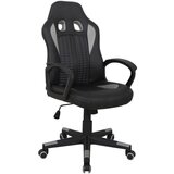 CARRYHOME GAMING STOL umetna masa, tekstil črna, svetlo siva | Shoptok.si