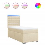  The Living Store Box spring postelja z vzmetnico krem 80x200 cm blago - Box Spring Postelja, (21497026) | Shoptok.si