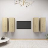 vidaXL TV omarice 4 kosi sonoma hrast 30,5x30x90 cm iverna plošča Cene