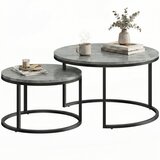HOMCOM Dnevna miza kovina, MDF 78,5D x 78,5Š x 46,5V cm siva, (5000242684) | Shoptok.si