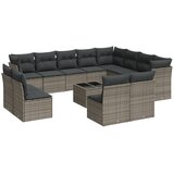 13-dijelni set vrtnih sofa od poliratana s jastucima sivi | shoptok.hr