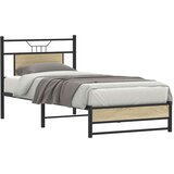 vidaXL Posteljni okvir brez vzmetnice hrast 90x200 cm inženirski les | Shoptok.si