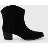 Charles Footwear Kabojski škornji iz semiša Viola ženski, črna barva, Viola.Western.B.L.B
