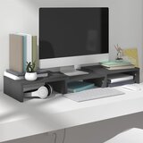 vidaXL stojalo za zaslon sivo 60x24x10,5 cm trdna borovina Cene