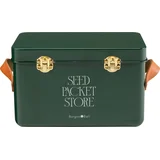 Seed Packet Store "Collector" - škatla za semena z usnjenima ročajema - Heritage Green